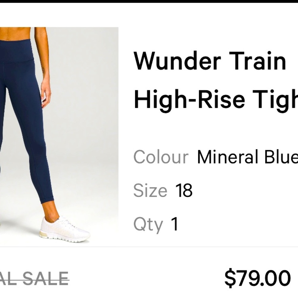 Lululemon leggings wunder train high rise leggings